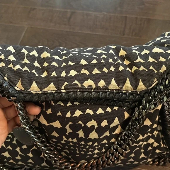 Stella McCartney Rare Falabella in Cream, Black Hearts Canvas, 2014 limited run